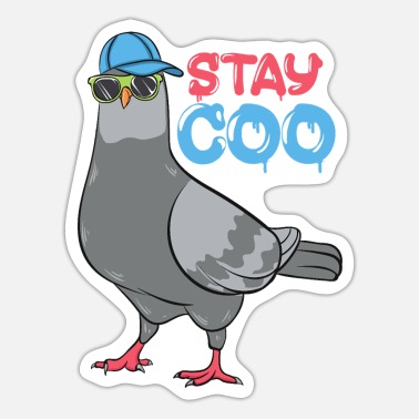 Pigeon Stay Coo Funny Bird Lover Cute Cartoon' Sticker | Spreadshirt