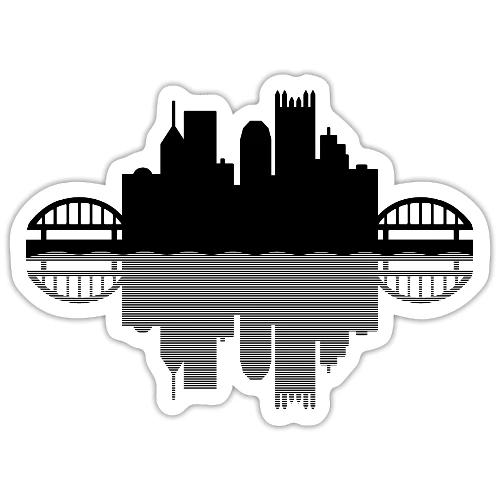 Pittsburgh Skyline Reflection (Black) - Sticker