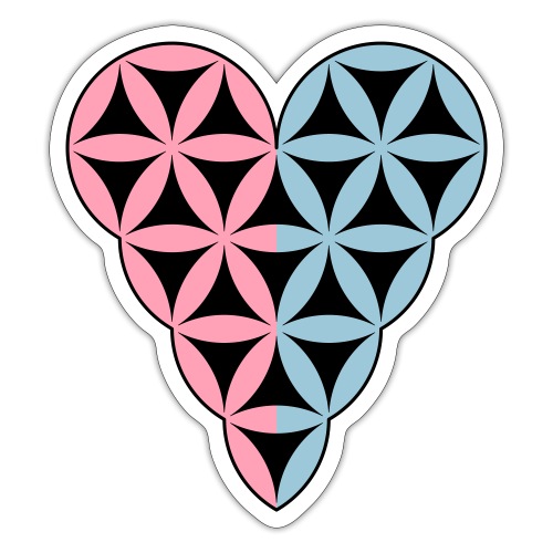 The Heart Of Life, Dual, 2D-Pink/Blue/Dark. - Sticker