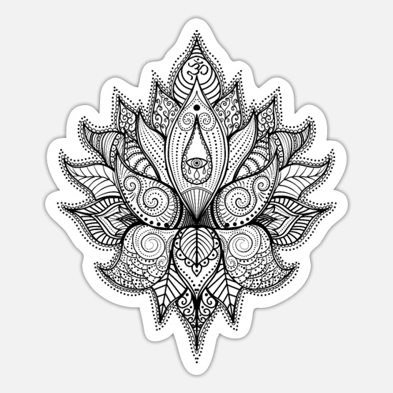 Om Yoga Lotus flower Indian Buddhist ornaments' Sticker | Spreadshirt