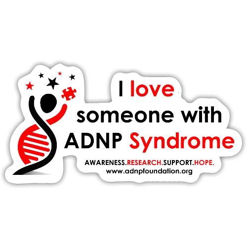 I LOVE SOMEONE WITH ADNP SYNDROME RED AND BLACK FO - Sticker