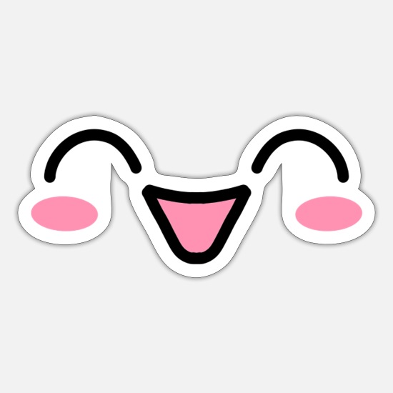 Cute happy Kawaii cartoon face expression' Sticker | Spreadshirt