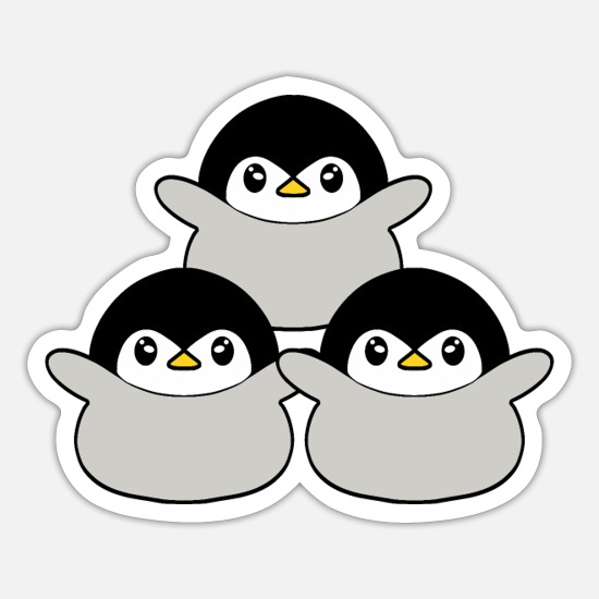 Cute funny happy little baby penguins cartoon' Sticker | Spreadshirt