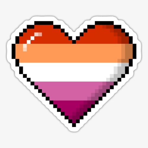 Lesbian Pride 8Bit Pixel Heart - Sticker