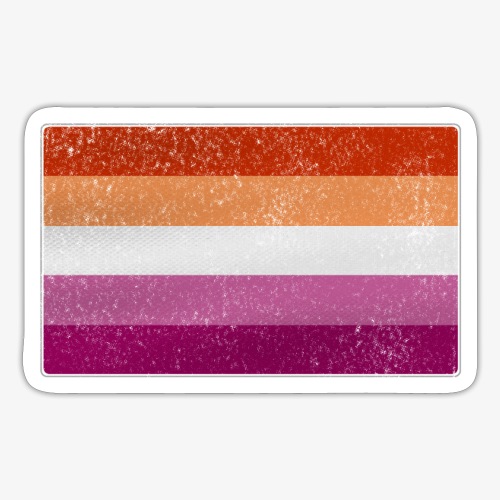 Distressed Lesbian Pride Flag - Sticker
