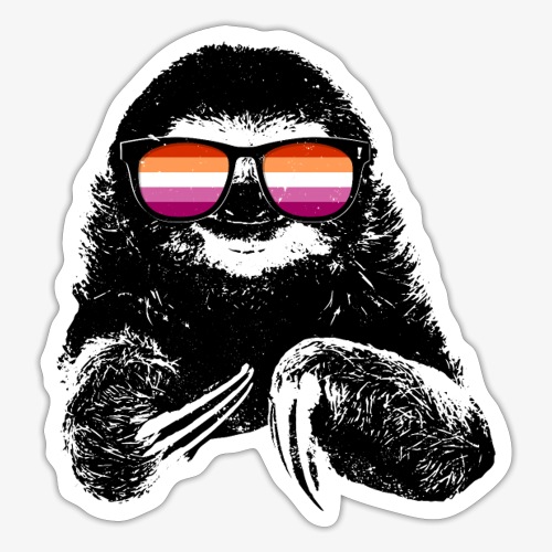 Pride Sloth Lesbian Flag Sunglasses - Sticker