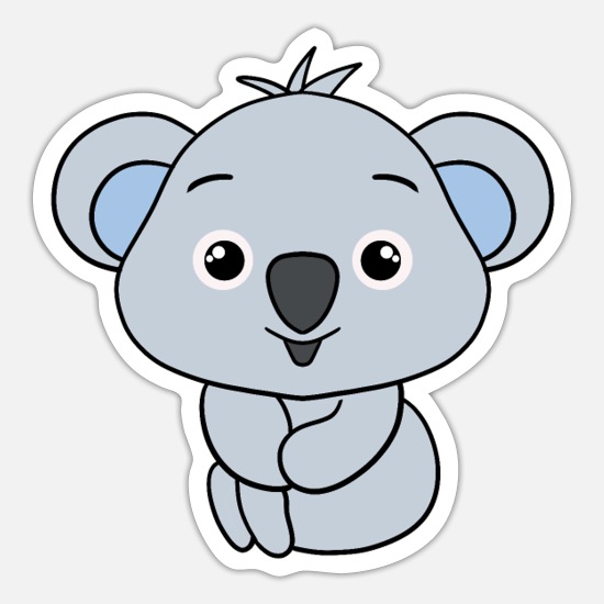 Cute sweet happy grey Kawaii Koala bear cartoon' Sticker | Spreadshirt