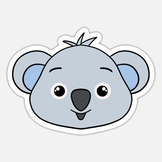 Cute sweet happy Kawaii Koala bear head cartoon' Sticker | Spreadshirt