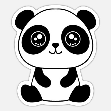 Cute sweet happy little Kawaii baby panda bear' Sticker | Spreadshirt