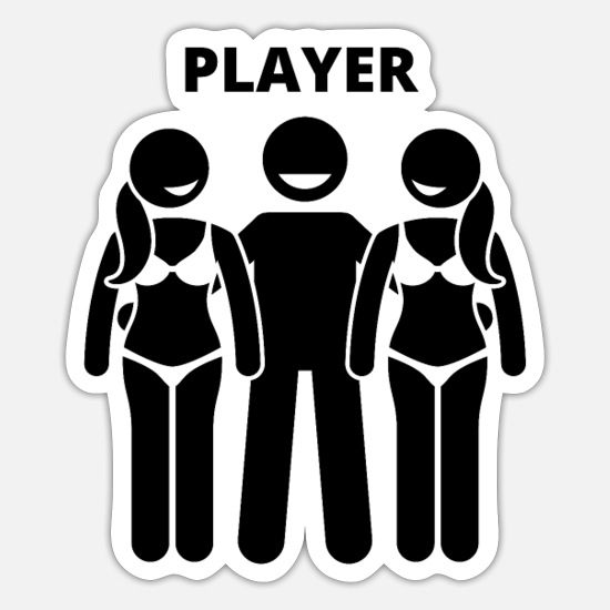 Threesome Funny Player' Sticker | Spreadshirt