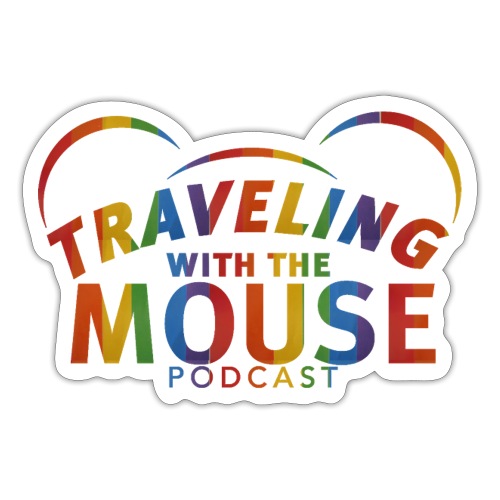 TravelingWithTheMouse logo transparent Rainbow Cr - Sticker