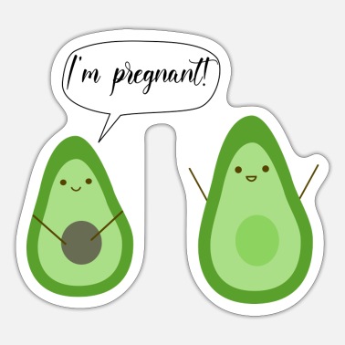 Pregnant Avocado Funny Cartoon' Sticker | Spreadshirt