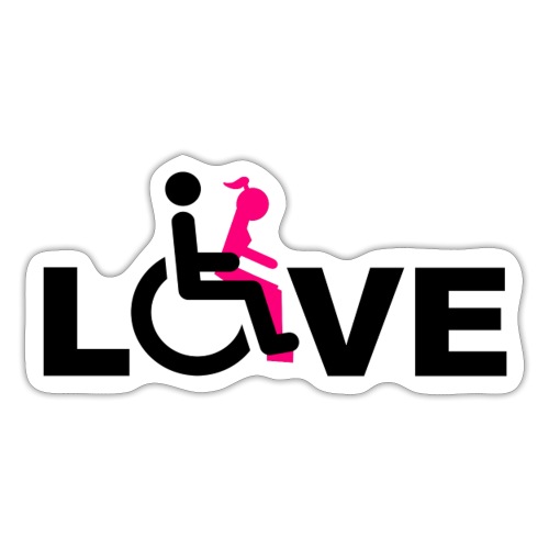 Wheelchair love, wheelchair fun, roller humor - Sticker