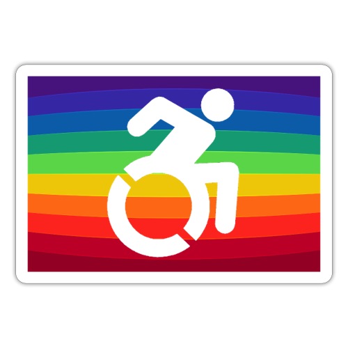 Rainbow wheelchair, LGBTQ flag 001 - Sticker