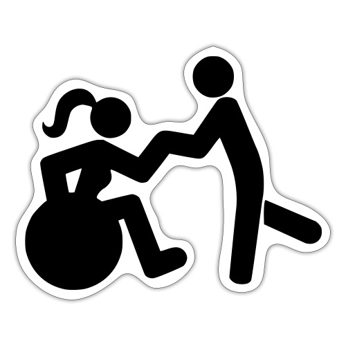 Dancing lady wheelchair user with man - Sticker