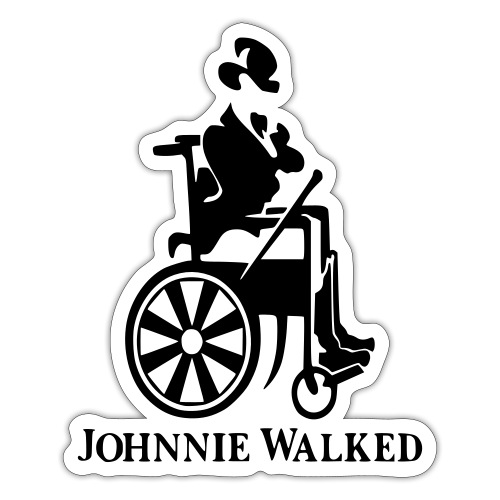 Johnnie Walked, Wheelchair fun, whiskey and roller - Sticker