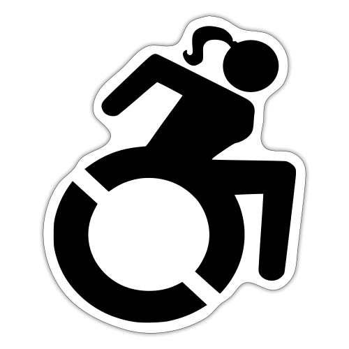 Wheelchair woman symbol. lady in wheelchair - Sticker