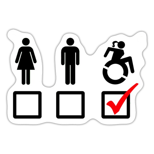 Female wheelchair user, check! - Sticker