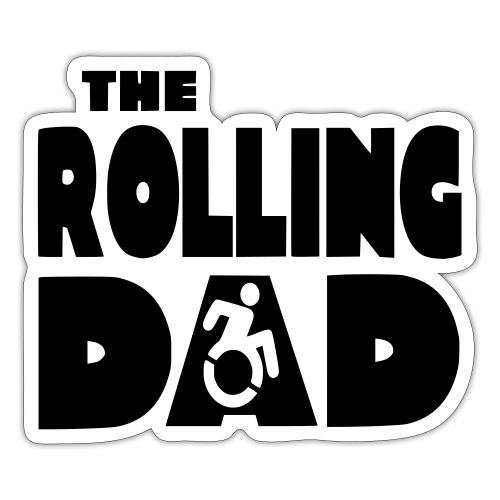 Rolling dad in a wheelchair - Sticker
