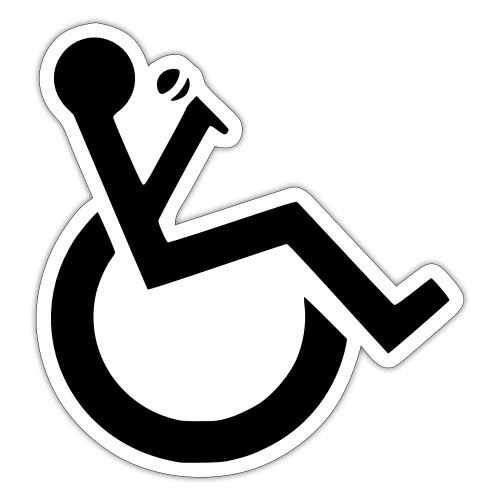 A wheelchair singer. Music lover - Sticker