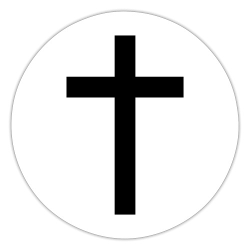 Cross Inside a White Circle - Sticker