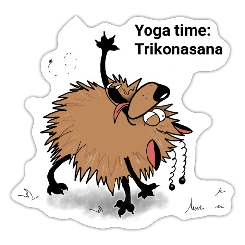 Yoga time With Aunty Awoof. Today is Trikonasana - Sticker