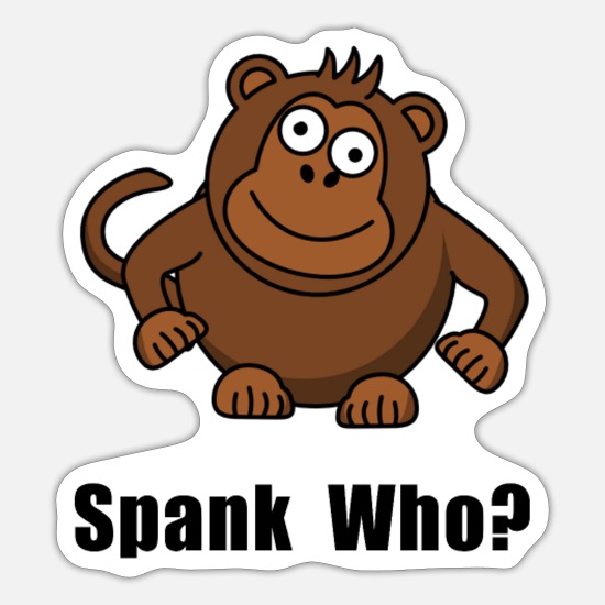 Spank Monkey Cartoon Funny' Sticker | Spreadshirt