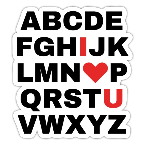 ABCDE I Heart U Alphabet - Sticker
