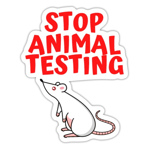 Stop Animal Testing - Defenseless White Mouse - Sticker