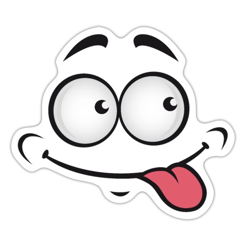 Happy Goofy Face with Tongue out - Sticker