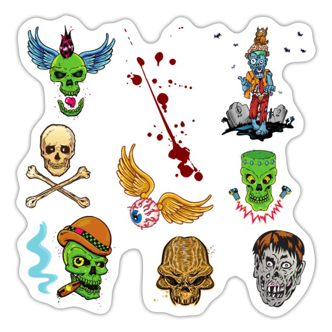 Monsters Skulls Zombies Blood Eyeball Sticker Pack
