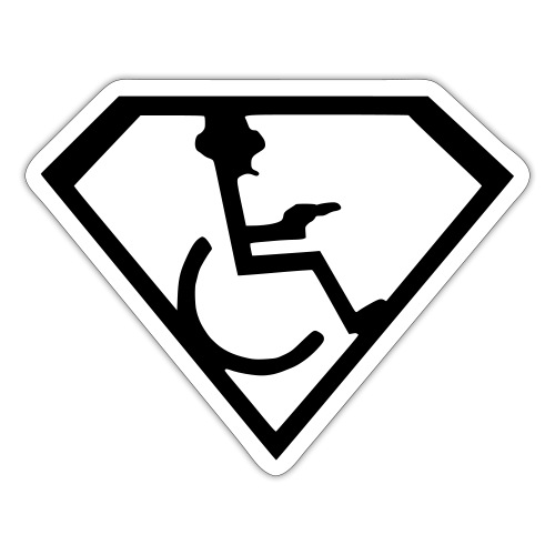 Beware for super wheelchair man, disability # - Sticker