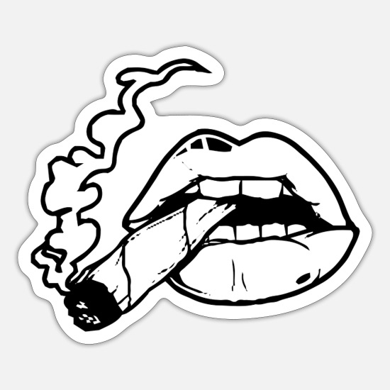 Dripping Lips Weed, Joint Drip Lips , Weed ,Funny' Sticker | Spreadshirt