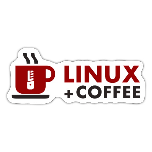 Linux + Coffee (Red + Black) - Sticker