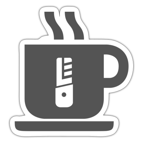 Greyscale Linux + Coffee Hoodie - Sticker