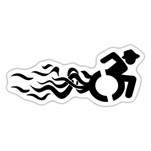 Wheelchair user with flames, disability - Sticker