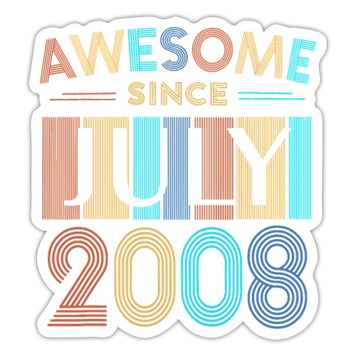 Awesome Since July 2008 12th Birthday 12 Year Old - Sticker