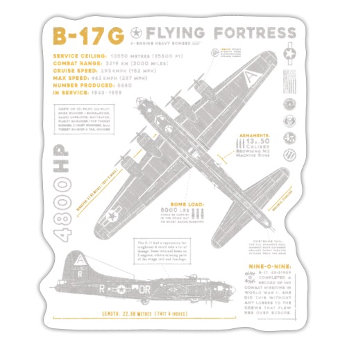 B-17 Flying Fortress WW2 B-17G Bomber Vintage - Sticker