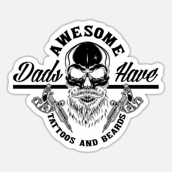 Dad Tattoo Beard Tattoo Artist Tattoos Gift' Sticker | Spreadshirt