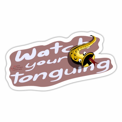 Saxophone players: Watch your tonguing!! red - Sticker