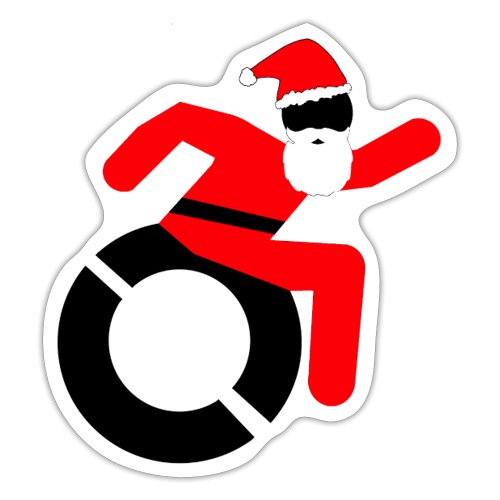 Santa Wheelchair, especially for Christmas # - Sticker