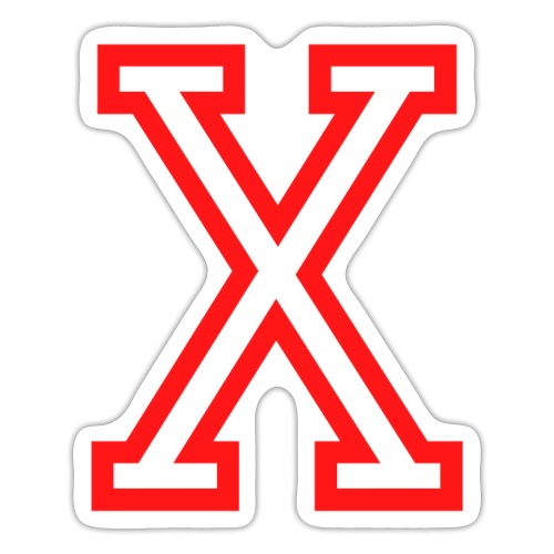 X Straight Edge X (hollow red version) - Sticker