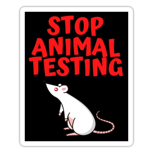 STOP ANIMAL TESTING - White Mouse - Sticker