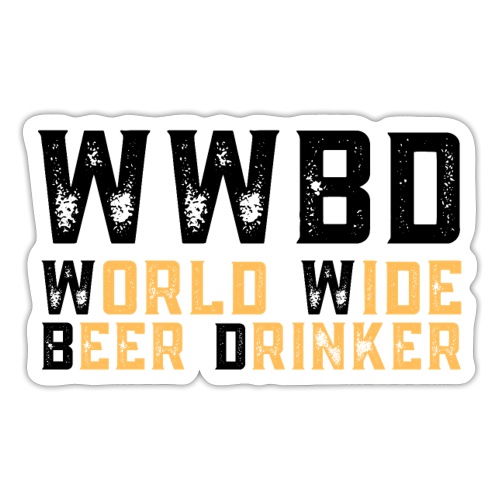 WWBD (World Wide Beer Drinker) - Black and Yellow - Sticker