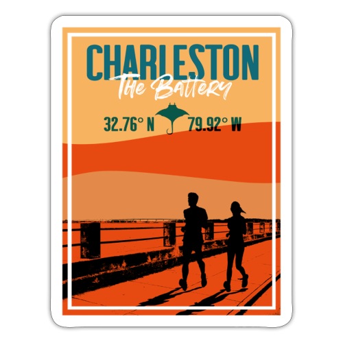 Charleston Life -Downtown Charleston. The Battery - Sticker