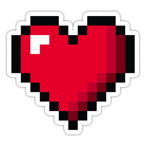 Pixel 8 bit Happy Valentine s Day Heart for Gamers - Sticker