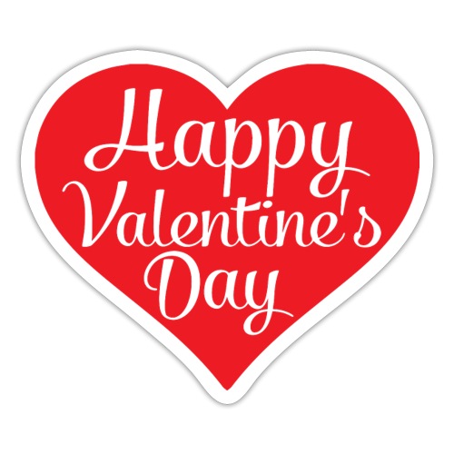 Happy Valentine s Day Heart T shirts and Cute Font - Sticker