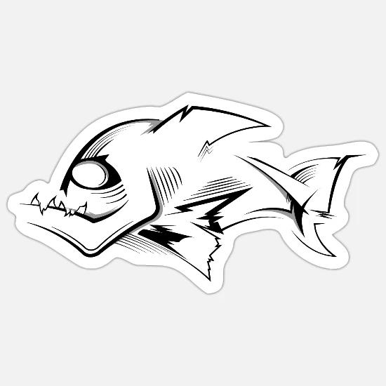 piranha skeleton drawing