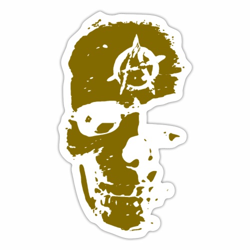 Anarchy Skull Gold Grunge Splatter Dots Gift Ideas - Sticker