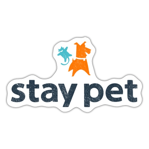 Stay Pet Blue Worn Logo - Sticker